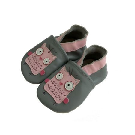 HOPI HOP KOŽENÉ CAPÁČKY SOVINKA ŠEDÉ 5