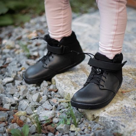 PEGRES ZIMNÍ BF40 0.1 Černá | Zateplené barefoot boty