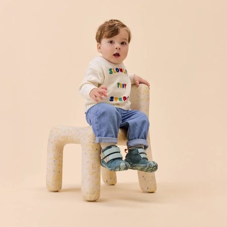 AFFENZAHN PREWALKER LOWBOOT LEATHER TALKY Bunny Green | Dětské první barefoot botičky