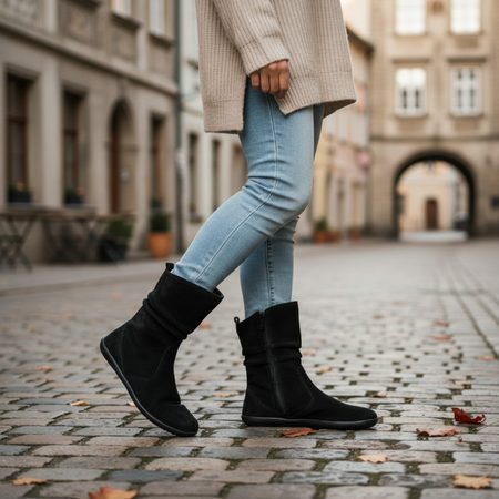 GROUNDIES ODESSA GO1 WOMEN Black | Dámské barefoot kozačky