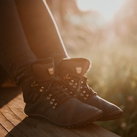 LEGUANO HUSKY BlackLEGUANO HUSKY Black | Kotníčkové zateplené barefoot boty