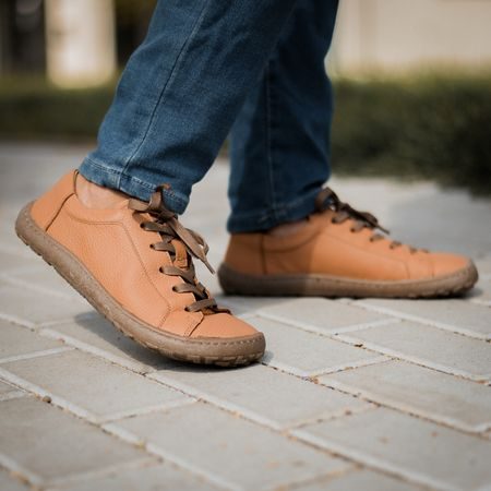 FRODDO LEATHER LACES Cognac | Dámské barefoot tenisky