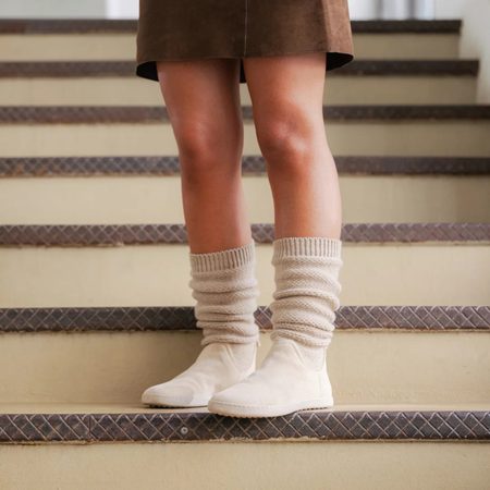 SHAPEN KNITTY Vanilla | Kotníkové barefoot boty