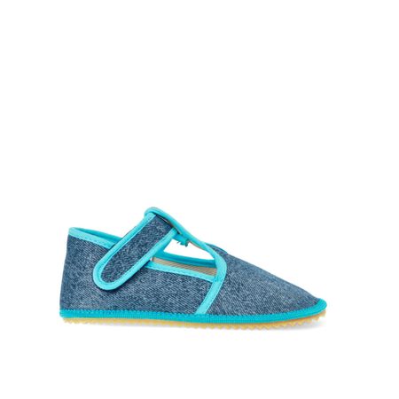 BEDA PAPUČE 060010/W/02 – slim Denim / tyrkys 1