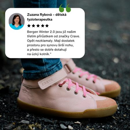 CRAVE BERGEN WINTER 2.0 Pink | Dětské zimní zateplené barefoot boty