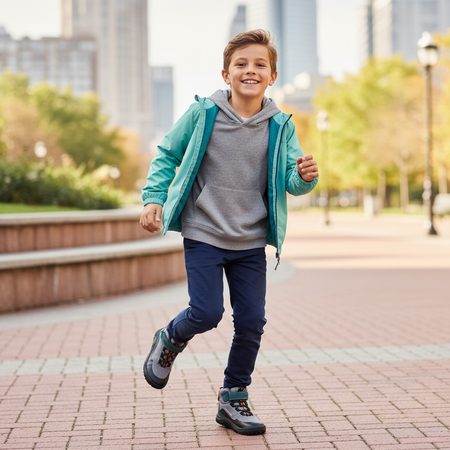 PRIMIGI GRANDER GTX 89163 Teal-Grey | Children's Barefoot All-Season Shoes