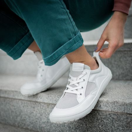FRODDO TENISKY GEO LACES White | Sportovní barefoot tenisky