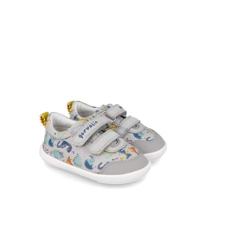 GARVALÍN PLÁTĚNKY Grey Dino | Dětské barefoot tenisky 2