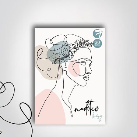 PUNČOCHY S KRAJKOVÝM PÁSEM NADOTEC KRÁSY 30 DEN Černá