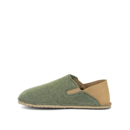 FRODDO SLIP-ON WOOLY Olive | Barefoot přezůvky