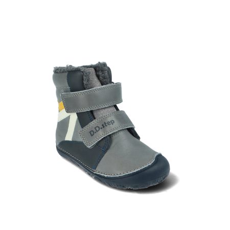D.D.STEP W073-52306 Šedá | Dětské zimní zateplené barefoot boty