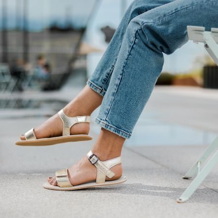ANGLES HESTIA Gold | Dámské barefoot sandály