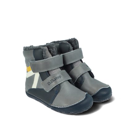 D.D.STEP W073-52306 Šedá | Dětské zimní zateplené barefoot boty