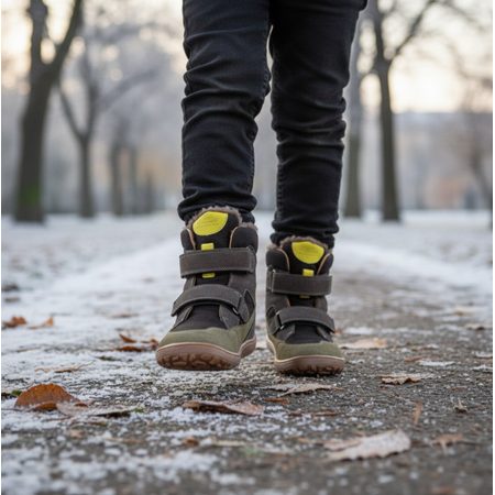 FRODDO UP TEX WINTER Grey / Black | Dětské zimní zateplené barefoot boty