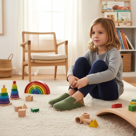 FRODDO SLIP-ON WOOLY Olive | Barefoot Slippers