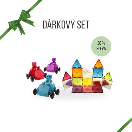 DĚTSKÝ DÁRKOVÝ SET PRO STAVITELE Magnetiscká stavebnice Stardust 15 dílů a Dusher 6 dílů
