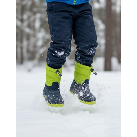 CRAVE SNOWSTORM Navy/Lime | Dětské zimní zateplené boty