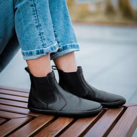 AYLLA BAREFOOT UMA DÁMSKÉ Black| Barefoot zateplené chelsea boty 7
