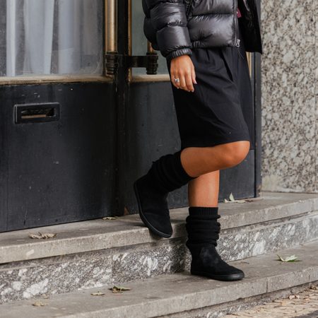 SHAPEN KNITTY Black | Kotníkové barefoot boty