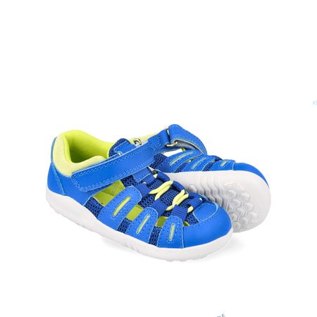 BOBUX SUMMIT Snorkel Blue + Sunny Lime | Dětské barefoot sandály  2