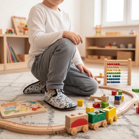 PEGRES Slippers BF01 Textile GAMING Black | Kids barefoot slippers