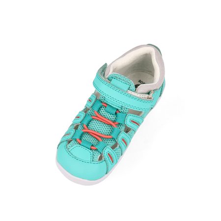 BOBUX SUMMIT Turquoise + Steam | Dětské barefoot sandály
