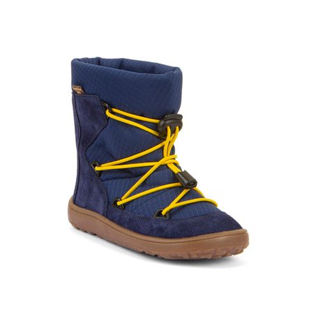FRODDO ZIMNÍ TEX TRACK WOOL Blue | Dětské zimní zateplené barefoot boty