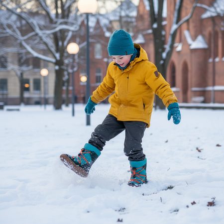 FRODDO WINTER TEX TRACK WOOL Petroleum | Children's Winter Insulated Barefoot Boots