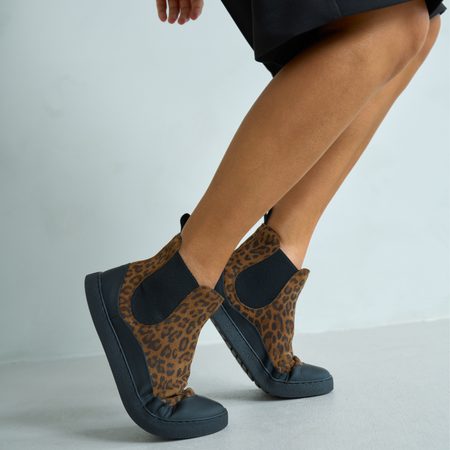 GROUNDIES SIENNA WOMEN Black Leo | Dámské barefoot chelsea boty