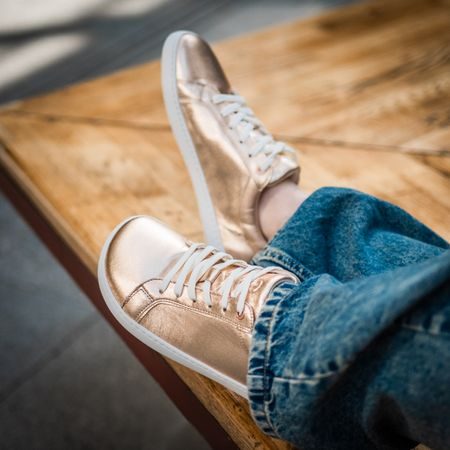 SHAPEN TENISKY FEELIN Uni Rose Gold Leather | Dámské barefoot tenisky