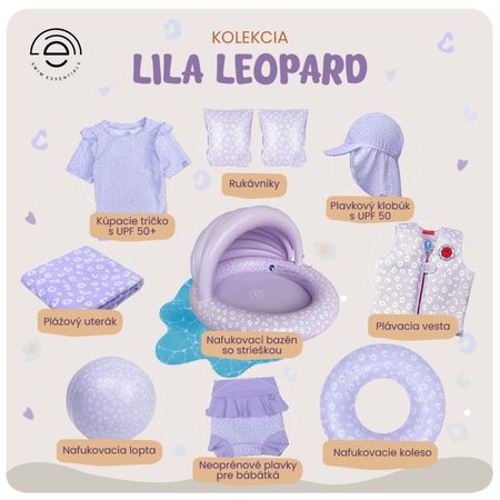 BEACH TOWEL MICROFIBRE Leopard Lilac