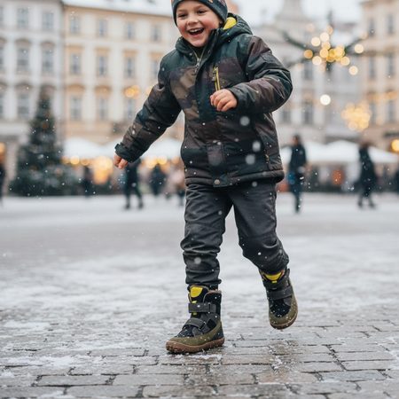 FRODDO UP TEX WINTER Grey / Black | Children's Winter Insulated Barefoot Boots