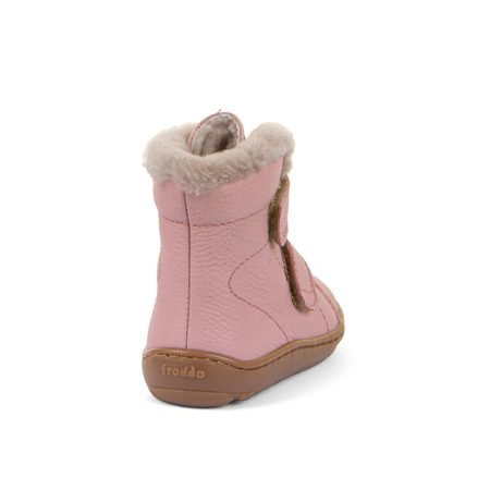 FRODDO KOTNÍKOVÉ ZIMNÍ FURRY BOOT Pink | Dětské zimní zateplené barefoot boty