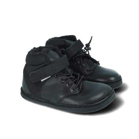 PEGRES ZIMNÍ BF40 0.1 Černá | Dětské první zateplené barefoot botičky