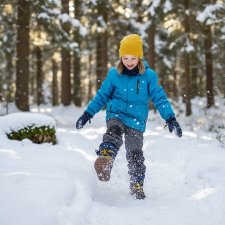FRODDO WINTER TEX TRACK WOOL Blue | Children's Winter Insulated Barefoot Boots