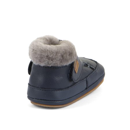 FRODDO ZIMNÍ CAPÁČKY FURRY WALKERS Dark Blue | Dětské první zateplené barefoot botičky