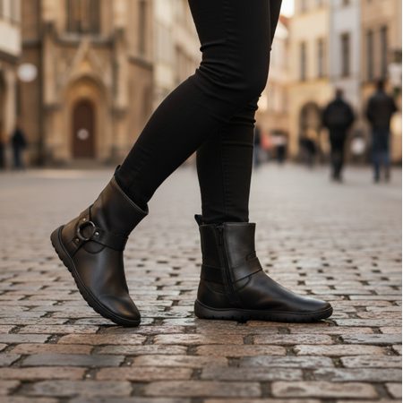 GROUNDIES PHOENIX 2.0 Black | Dámské barefoot kotníkové boty