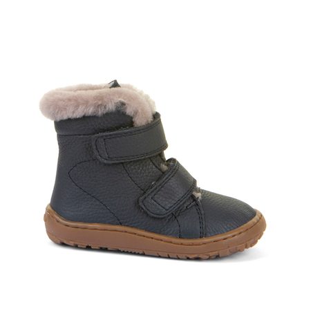 FRODDO KOTNÍKOVÉ ZIMNÍ FURRY BOOT Dark Blue | Dětské zimní zateplené barefoot boty