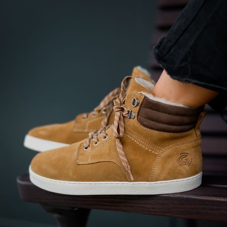 GROUNDIES VANCOUVER Camel | Pánské zimní zateplené barefoot boty