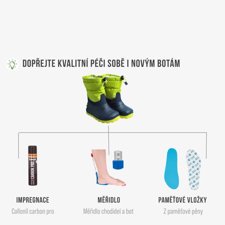 CRAVE SNOWSTORM Navy/Lime | Dětské zimní zateplené boty