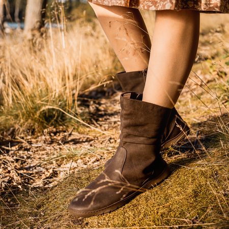 GROUNDIES ODESSA WOMEN GO1 Chocolate Brown | Dámské barefoot kozačky