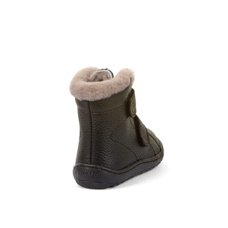 FRODDO KOTNÍKOVÉ ZIMNÍ FURRY BOOT Black | Dětské zimní zateplené barefoot boty