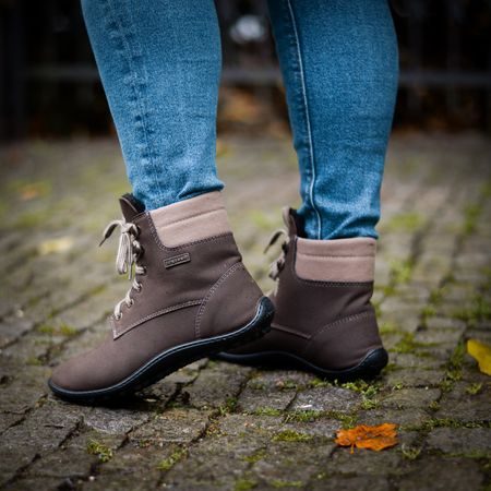 LEGUANO ICEBARE Brown | Kotníčkové zateplené barefoot boty