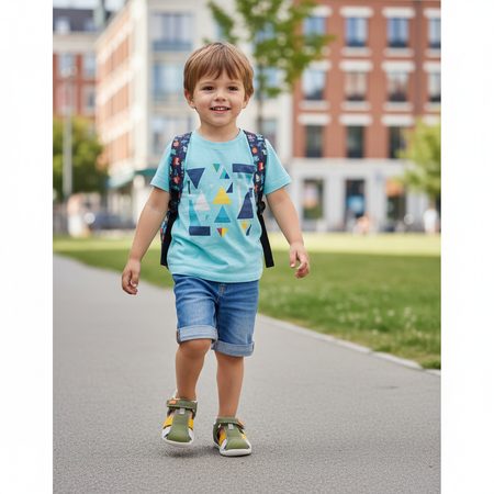 BIOMECANICS SANDÁLY WIDER CANVAS Khaki | Dětské barefoot sandály