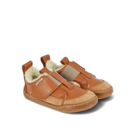 PEGRES PRVNÍ ZIMNÍ BOTIČKY SBF64W Hnědá | Dětské první barefoot zateplené botičky