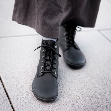 GROUNDIES Esberg Black | Zimní zateplené barefoot boty