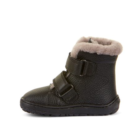 FRODDO KOTNÍKOVÉ ZIMNÍ FURRY BOOT Black | Dětské zimní zateplené barefoot boty