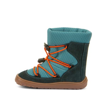 FRODDO ZIMNÍ TEX TRACK WOOL Petroleum | Dětské zimní zateplené barefoot boty