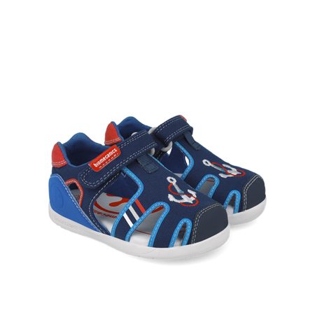 BIOMECANICS SANDÁLY WIDER CANVAS Navy | Dětské barefoot sandály