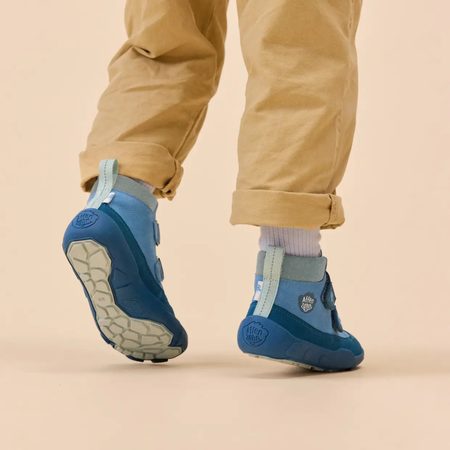 AFFENZAHN LOWBOOT LEATHER FRIENDY SHARK Blue | Dětské celoroční barefoot boty